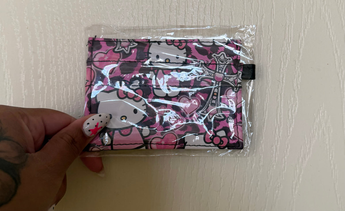 Pink cross hello kitty card holder
